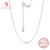 TKJ JEWELS Genuine 925 Sterling Silver Box Chain Necklace Fashion Basic Bar Box Chain Link Necklace for Women Party Jewelry CN09