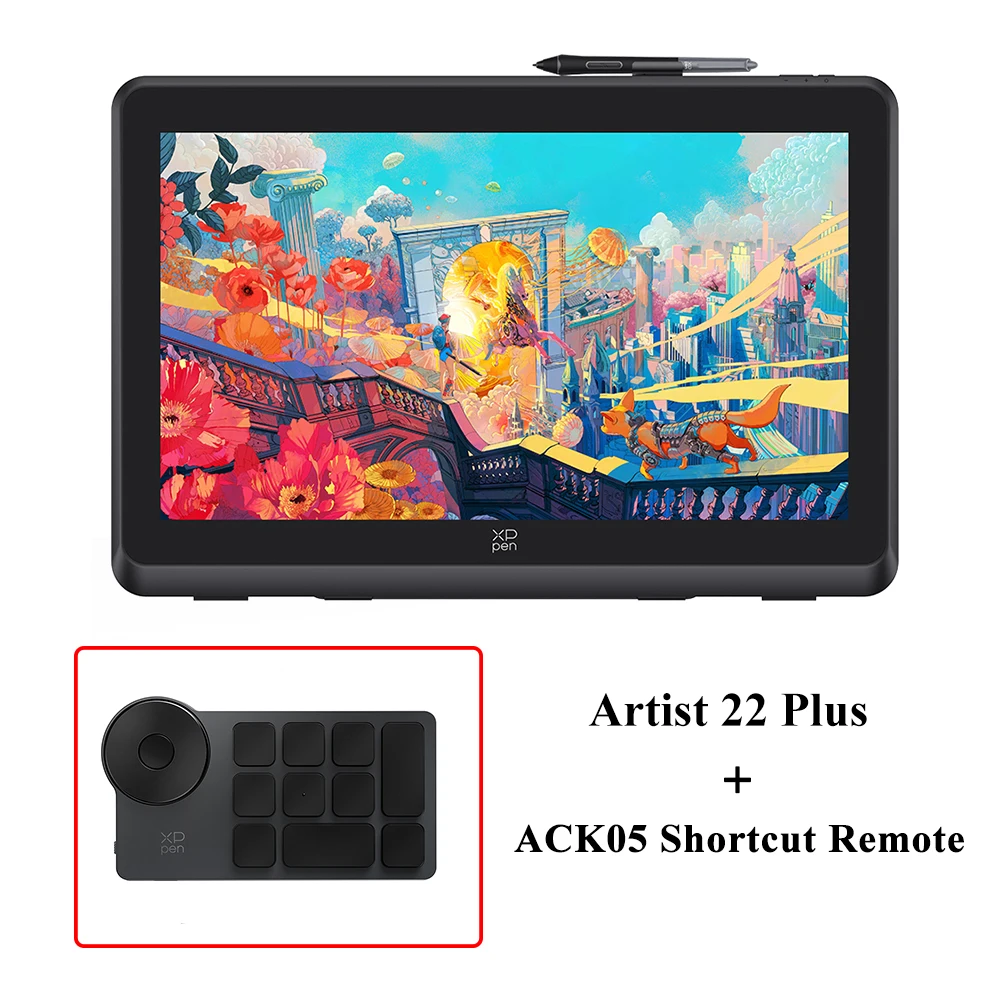 美品 XP-Pen Artist 22 Plus ACK05リモート付き Explore Creativity: 22-inch Artist 22 Plus Tablet with X3 Pro