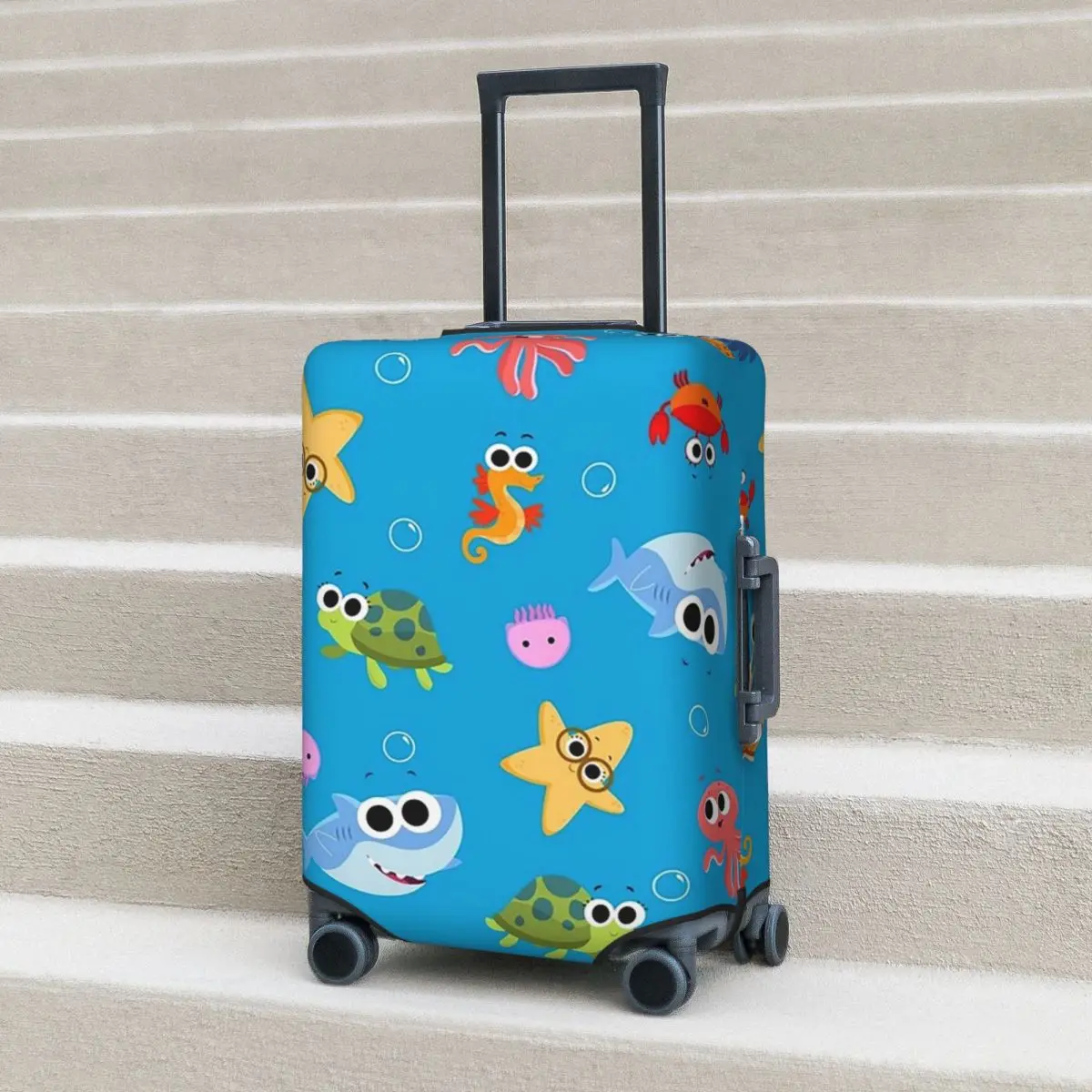 

Защитный чехол для чемодана Finny The Shark, эластичные защитные чехлы для дорожного багажа на 18-32 дюйма