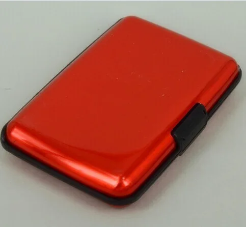 Titular do cartão de alumínio para homens e mulheres, Bloqueio Hard Case Wallet Cartão de crédito sólido Anti-RFID Scanning Protect, Suporte do cartão de viagem