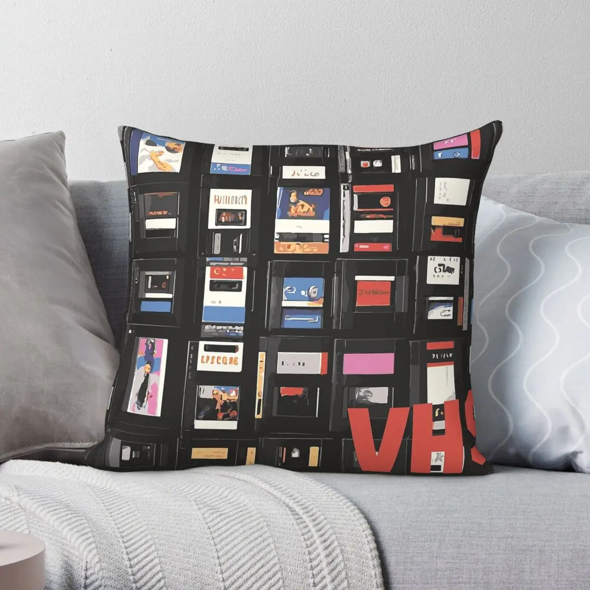 Video Home System Pillowcase Polyester Linen Velvet Pattern Zip Decorative Pillow Case Sofa Cushion Cover