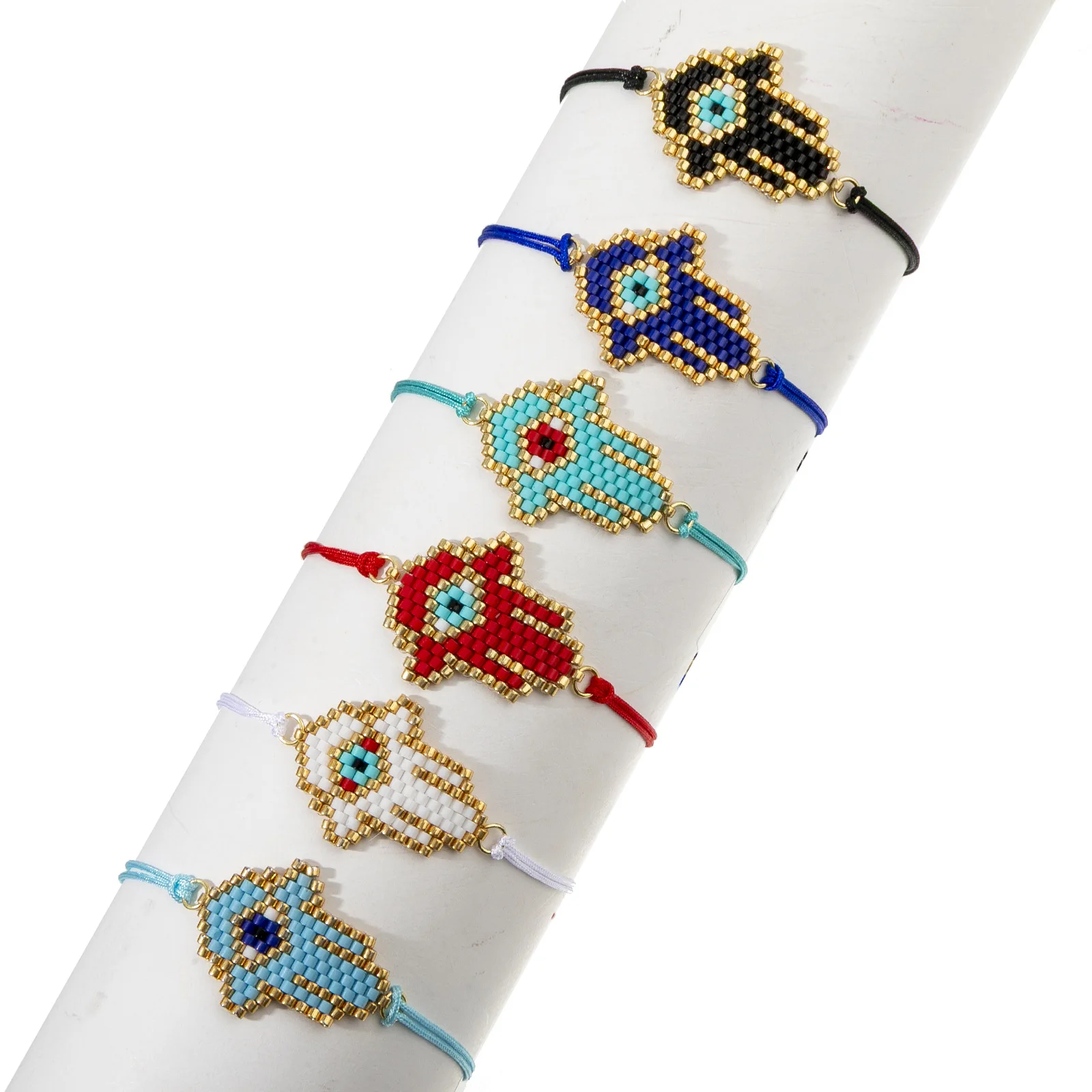 

Beaded bracelet Creativity Palm Eye Bohemia Pattern Hand weaving Adjustable Female Trend Simple Rice bead bracelet