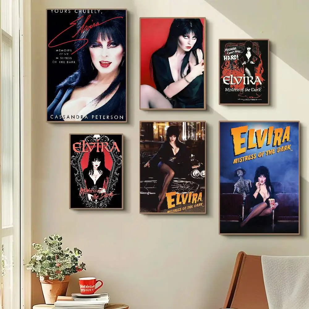 Movie Elvira Mistress Of The Dark Funny Cute Cartoon Posters Prints Canvas Painting Wall Art Picture Living Room Home Decor