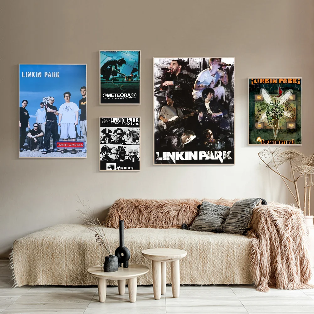 L-Linkin P-Park Music Movie Sticky Posters Vintage Room Home Bar Cafe Decor Room Wall Decor