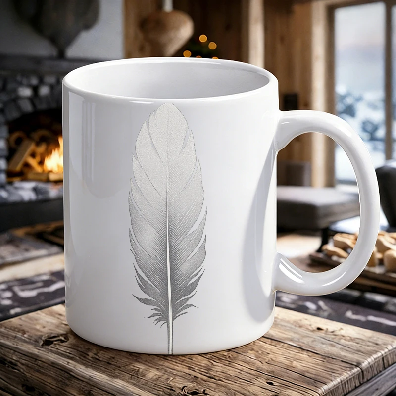 

Набор кружек и чашек, керамическая кружка с серебряным пером, кофейная кружка, чашка для молока, офисная чайная чашка, чашка для напитков, подарок для друзей, устойчивая к выцветанию