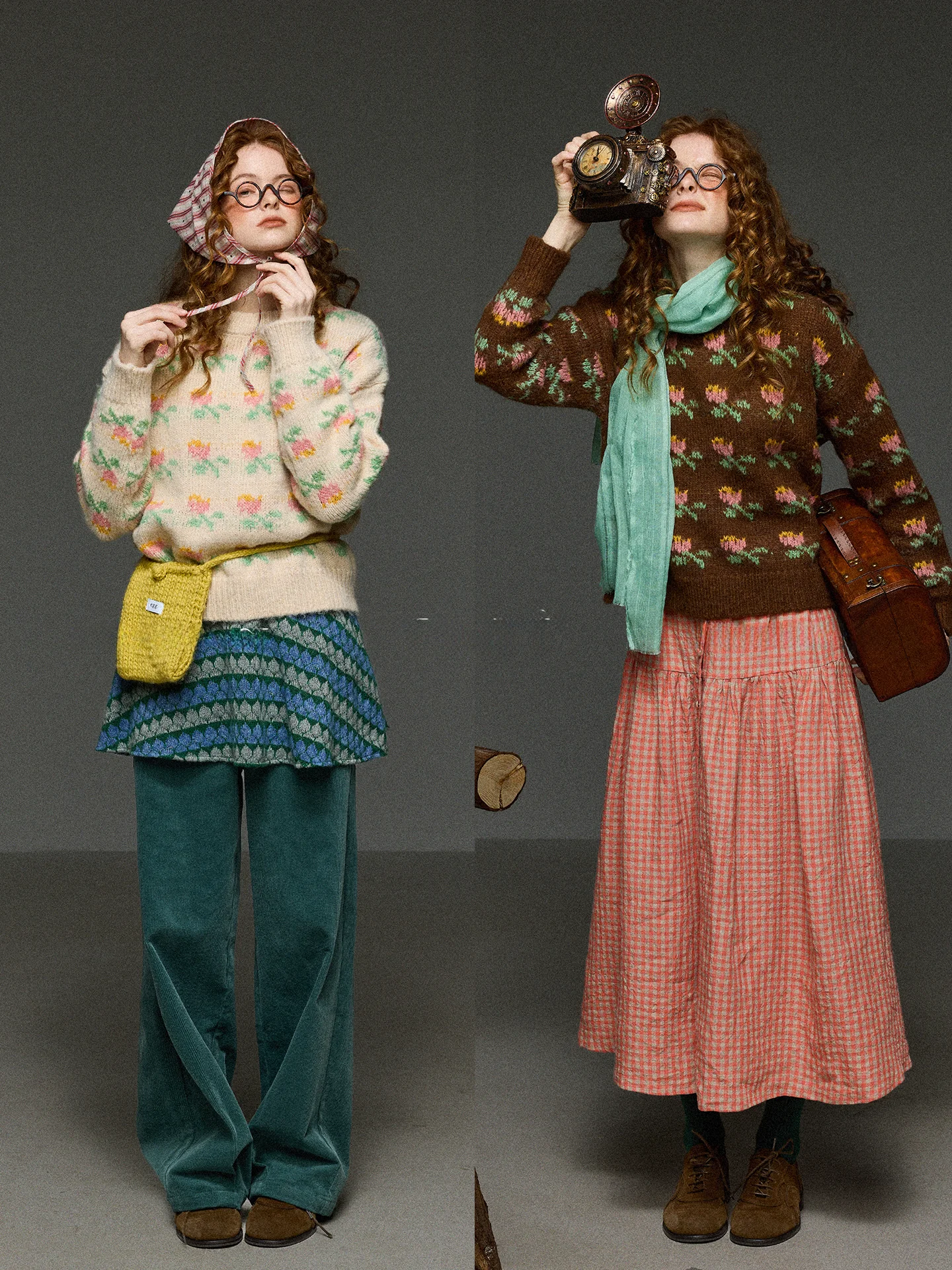 

Женский мягкий теплый универсальный вязаный свитер с круглым вырезом и ретро-цветочным узором, модный дизайн для весеннего сезона