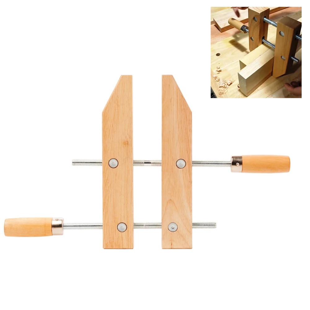Wooden Handscrew Clamp 6 8 10 12 Inch Hardwood Hand Screw Clamps With Stainless Steel Spindles For Woodworking DIY Projects