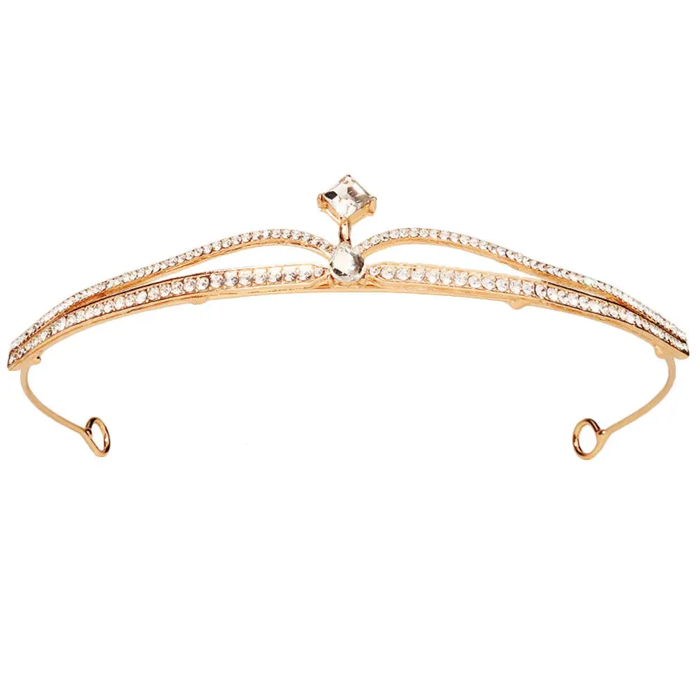 

Bridal Rhinestone Tiara Elegant Bride Workmanship Non-Scratch Lightweight Headdress for Wedding Engagement Party