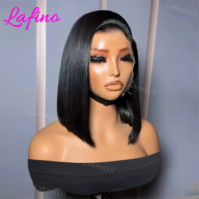 

Bob Wig Human Hair 4X4 Lace Front Wig 180% Density Short Straight Frontal Bob Wig Transparent Lace Pre Plucked Wigs For Women