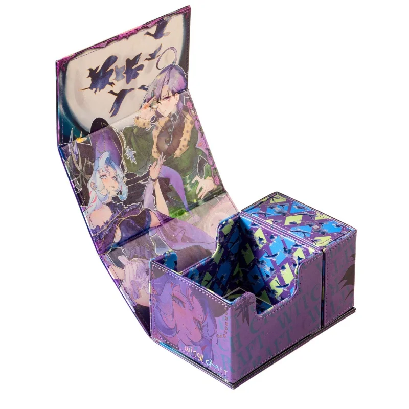 Nouveau Yu-Gi-Oh! Boîte de rangement pour cartes de jeu OPCG WS UA en cuir magnétique à double couche, thème Madame Verre, Witchcrafter, DIY, capacité 100+