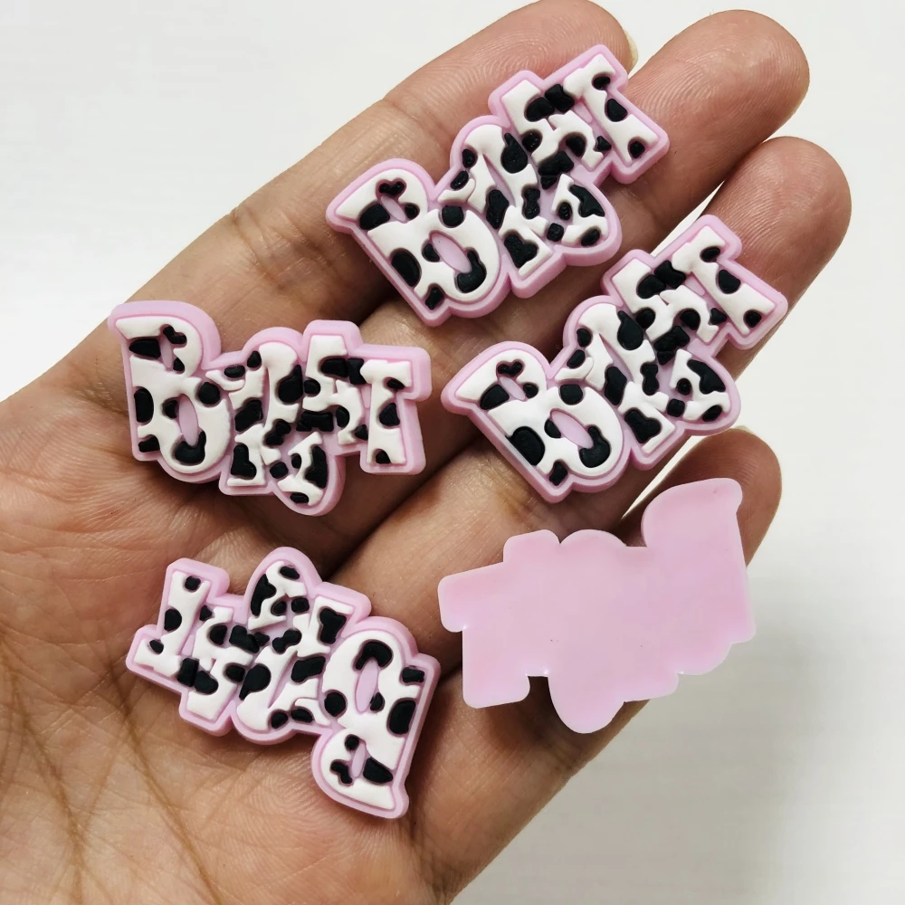 10Pcs Kawaii Flexible Rubber Words Board Brat Spotted Letter Charms Junk Phone Case Mirror Wallet Decorations Hair Accessories