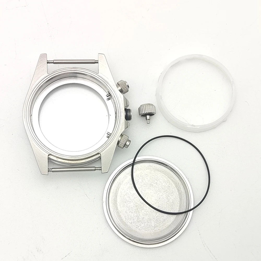 Custodia per cronografo da uomo da 39.5mm, custodia VK63, orologi da uomo, pezzi di ricambio per orologi, cornice abbinata