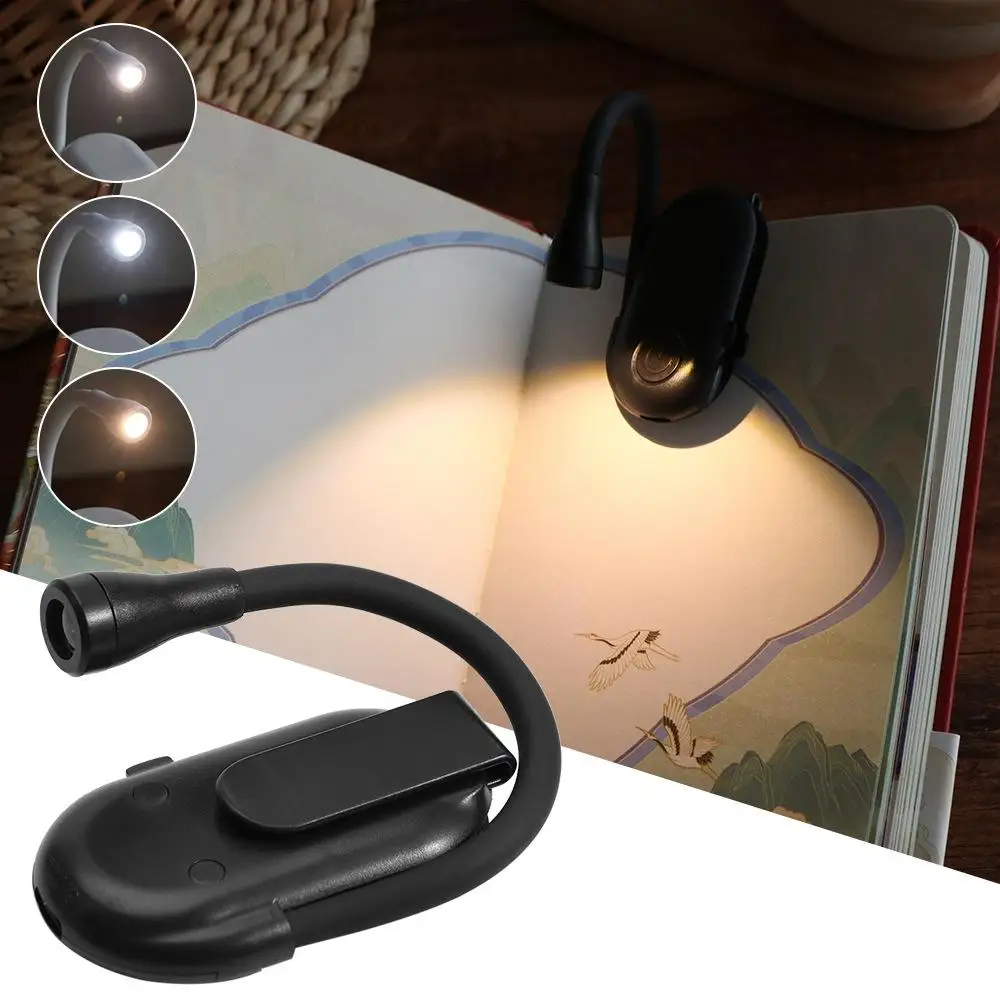 

Dimmable Mini LED Night Light 3-color Stepless USB Rechargeable Clip-On Study Desk Lamp 360° Flip Flexible Reading Light Travel