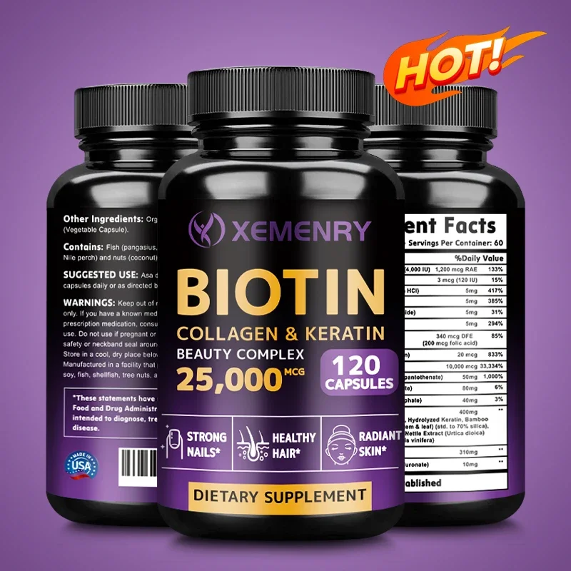 Biotin Collagen and Keratin Beauty Complex - Promotes Healthy Skin and Nails