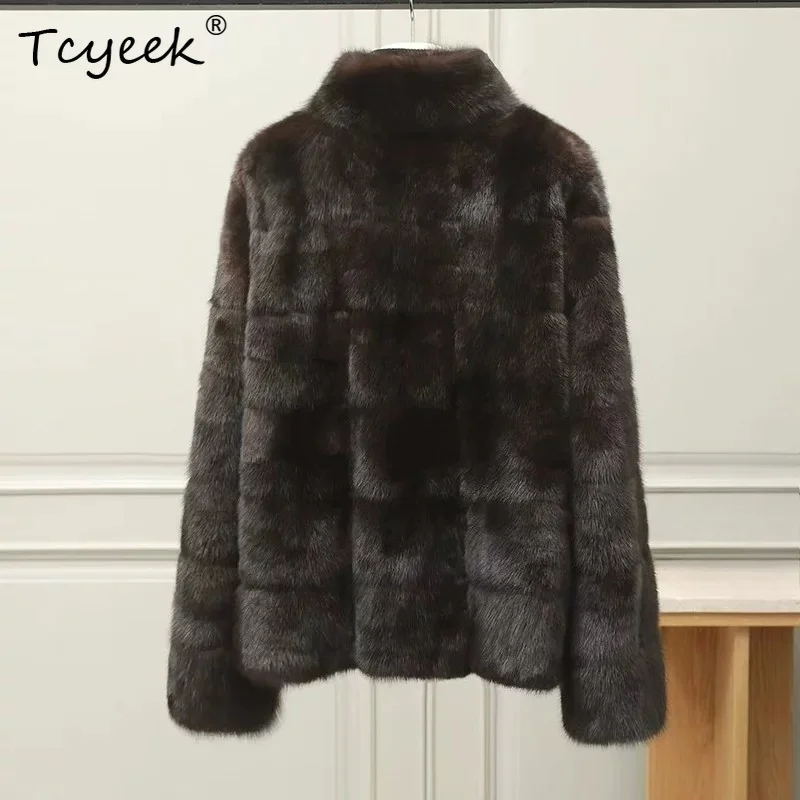 Tcyeek Natural Whole Mink Fur Coat Womens Clothing 2026 Winter Jacket Fashion Luxury Clothes Women's Short Coat Шуба Женская
