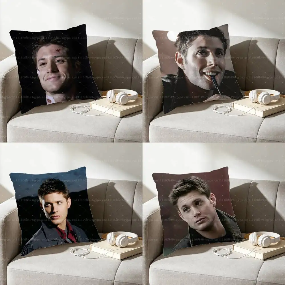 D-Dean Winchester Supernatural Throw Pillows Cover Sofa Couch Pillow Cases for Indoor Home Decor Living Room Women Bedroom
