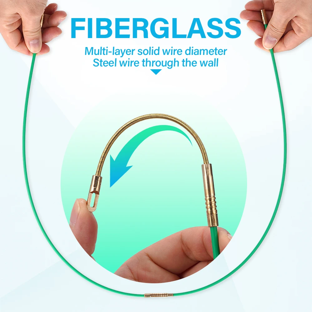 Fiberglass Cable Push Puller Lead Wire10Pcs  Kit Electrical Cable Wall Installing Rods Wiring Lead Installation Tool 4mm