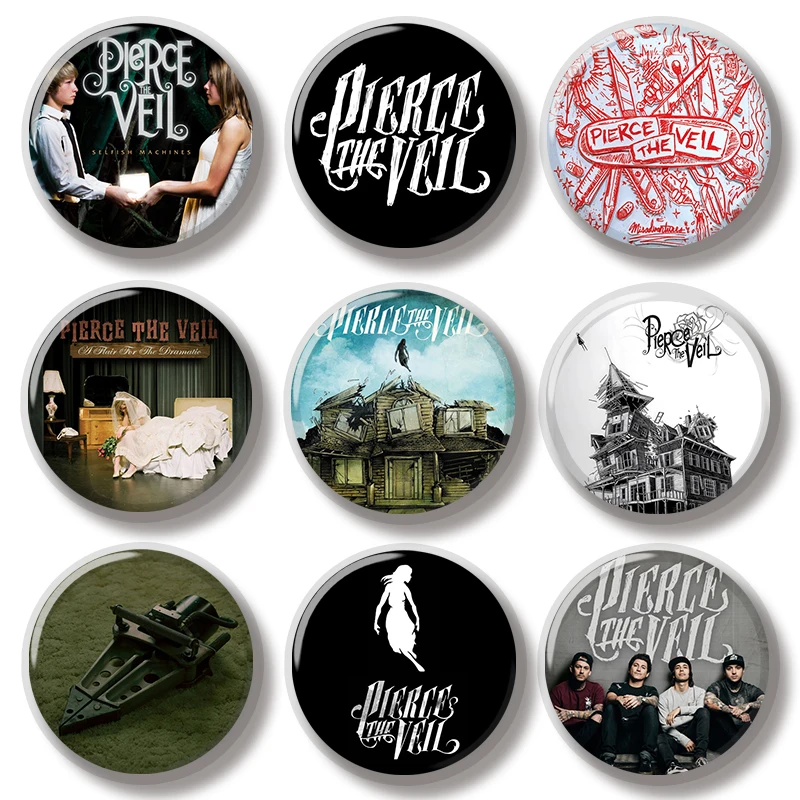 44MM Band Pierce Veils Music Album Pin Soft Button Jewelry Creative Badge Cartoon Brooch Lapel Pin Bag Backpack Hat Decoration