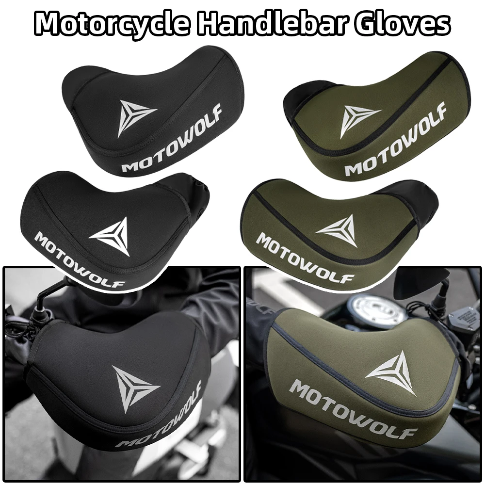 Water-Repellent Motorcycle Handlebar Gloves Winter Windproof Scooter Handle Bar Muffs E-Bike Handle Cover Windshield Gloves
