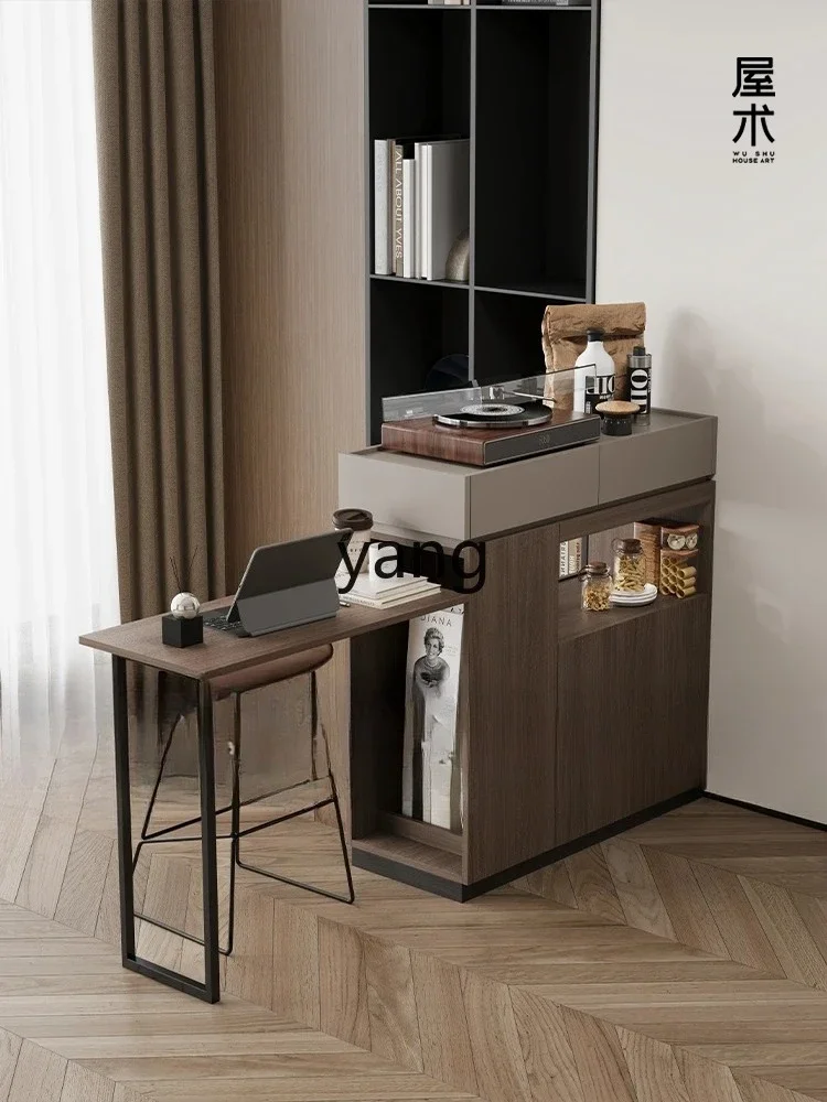 LMM，House Art Solid Wood Bar Table Home Balcony Leisure Light Luxury Premium Partition Narrow Island