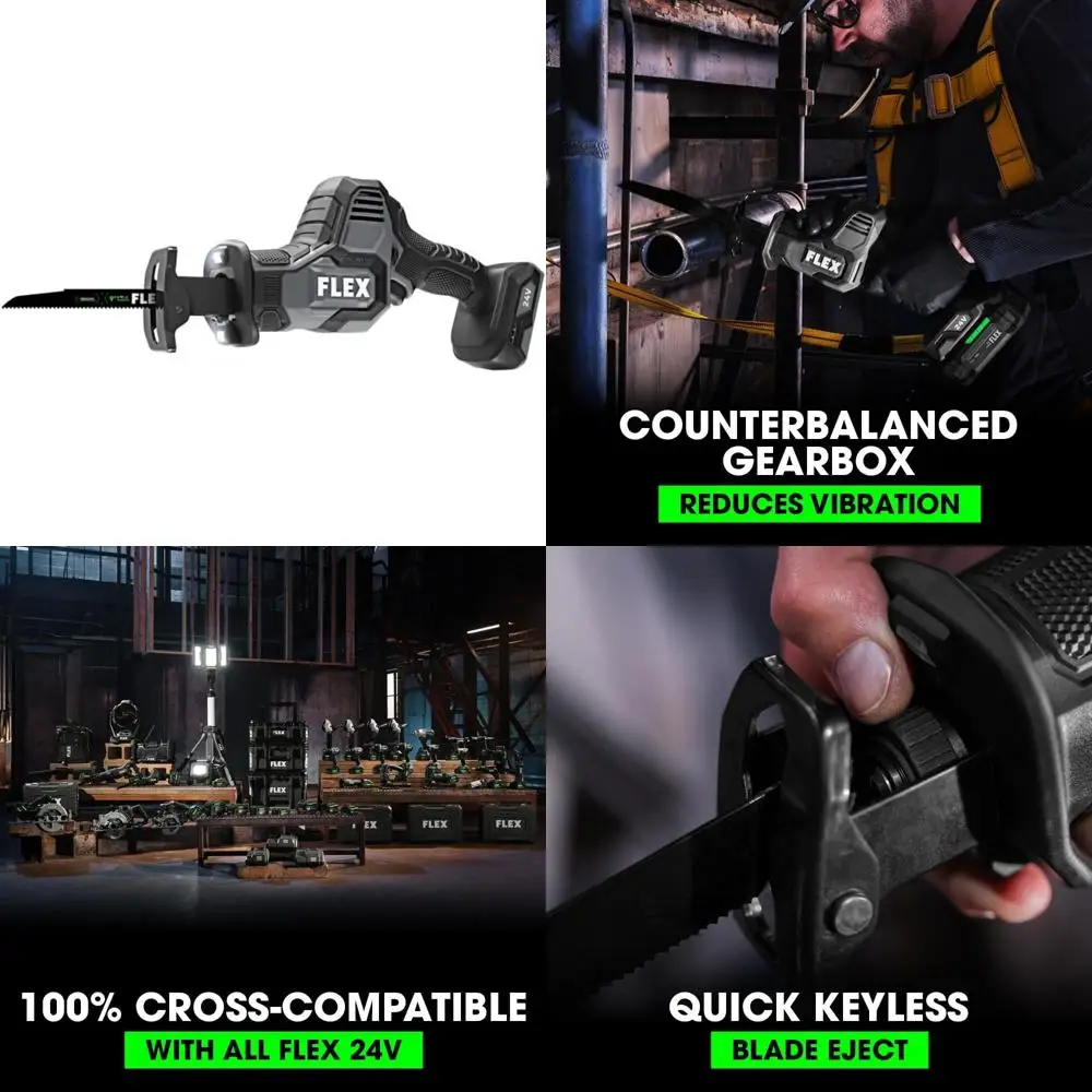 Somente ferramenta de serra alternativa sem fio sem escova FLEX 24V, bateria e carregador não incluídos - FX2241-Z