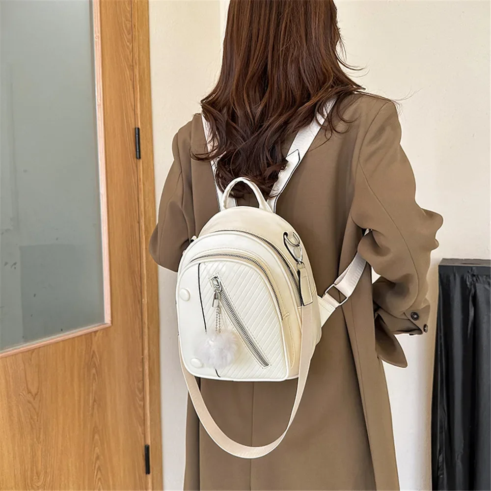 Small Backpack for Teen Girls Fashion Solid Color Backpack Outdoor Leisure Women Mini Backpack Luxury Pu Leather Kawaii Backpack