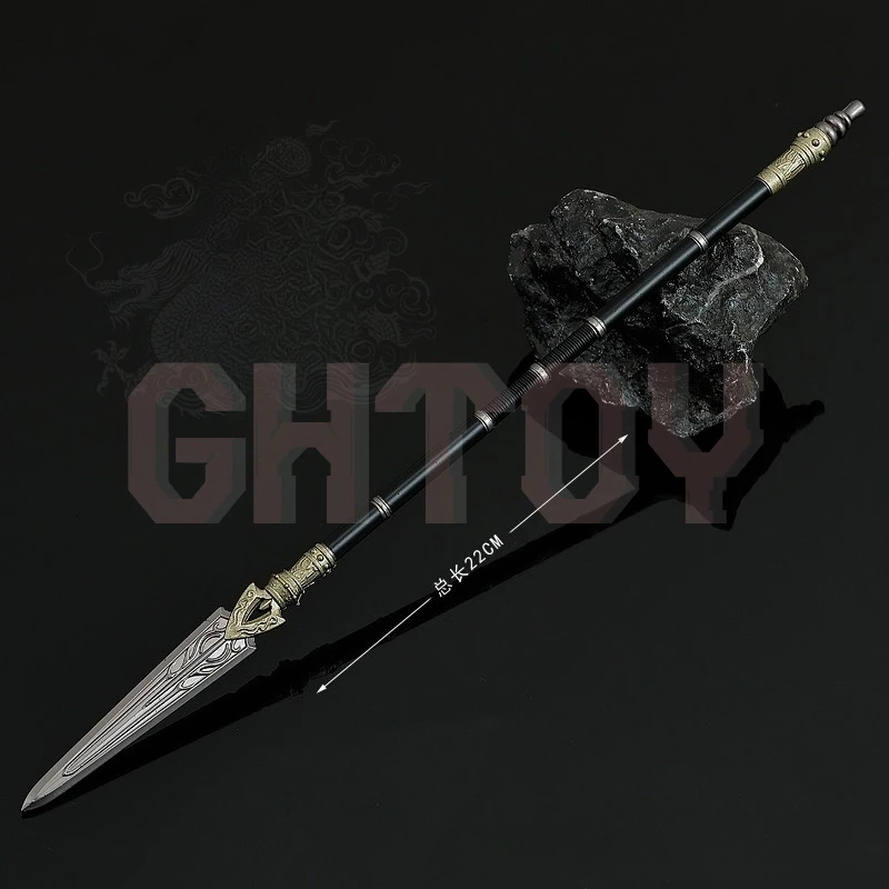 Modelo de armas frías de 22cm/8,66 pulgadas, adorno artesanal de Metal, nueve adornos de pistola increíbles curvados, modelo de exhibición de escritorio, regalos para niños