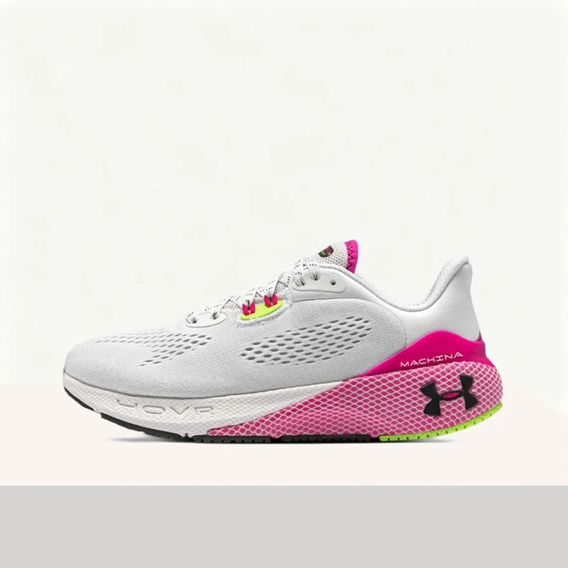 Under Armour HOVR Machina 3 Women's White/Pink Low-Top Casual Runners – Breathable Versatile Stylish Comfortable 3025660-105