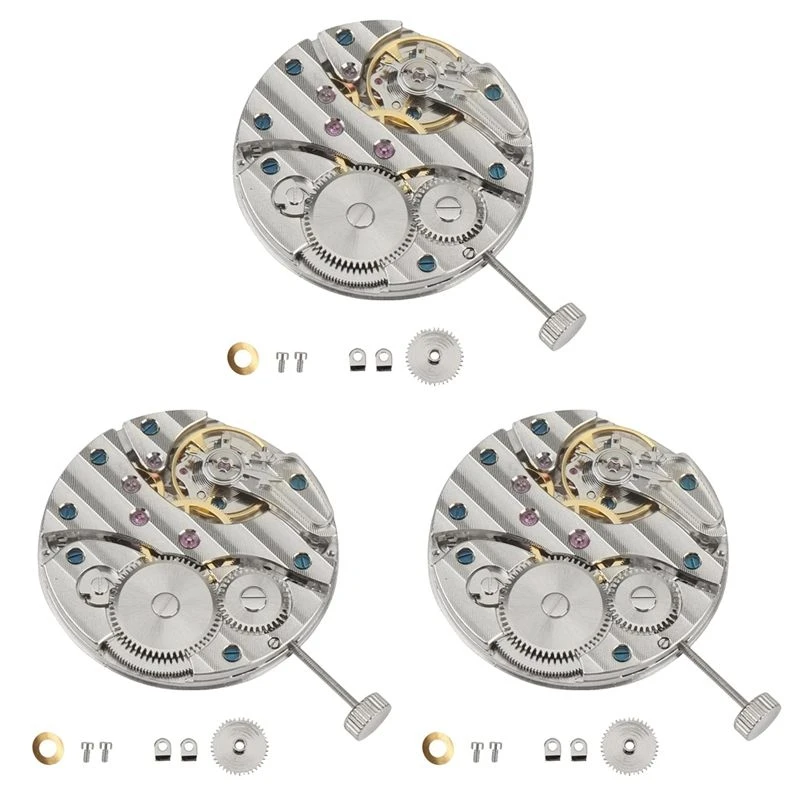 3X 6497 ST36 Watch Movement Mechanical Hand Winding Movement P29 44Mm Steel Watch Case 6497/6498 ST3600 Movement Watch