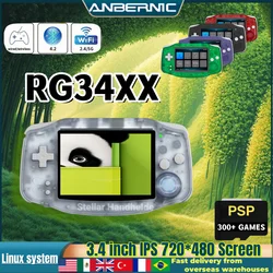 ANBERNIC RG34XX Handheld Game Console 3.4-inch IPS Screen Linux 64-bit 3500mAH Bluetooth RG 34XX Retro Video Game 256G PSP Games