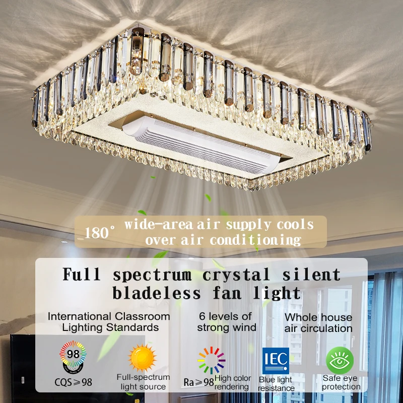 ventilador de teto de cristal moderno luz led ventilador eletrico luminaria para restaurante sala estar quarto controle remoto inteligente 01