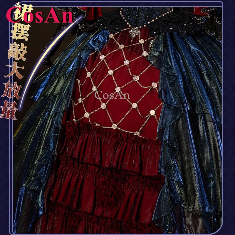 คอสแอน เกม ไอดีนิตี้ วี แมรี่ คอสเพลย์เครื่องแต่งกายราชินีแห่งความเลือดเนื้อใหม่สกินชุดที่เป็นทางการอย่างหรูหราปาร์ตี้ฮาโลวีนสวมบทบาทเสื้อผ้า S-XXL