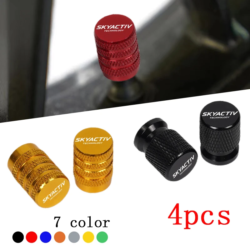 

4pcs Car CNC Aluminum Tire Valve Air Port Stem Cover Caps for Mazda Skyactiv 2 3 5 6 8 CX3 CX4 CX5 CX8 CX30 Accessories