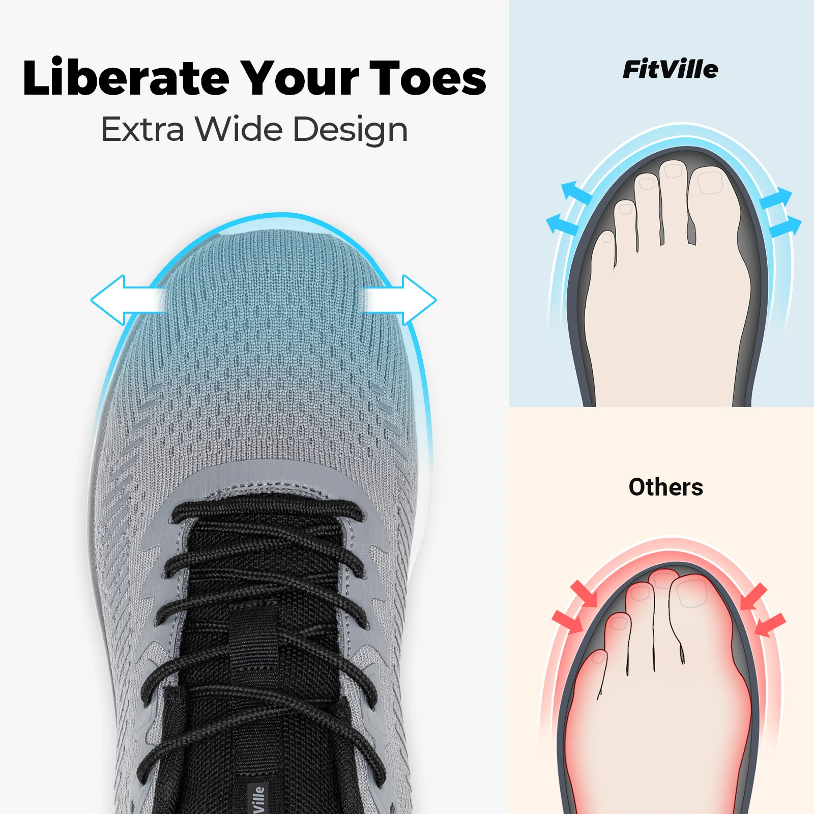 FitVille Men'S Walking Shoes Wide Width, Comfortable Orthopedic Sneakers Lightweight Tennis Shoes Gym Workout Sneakers For Plantar Fasciitis
