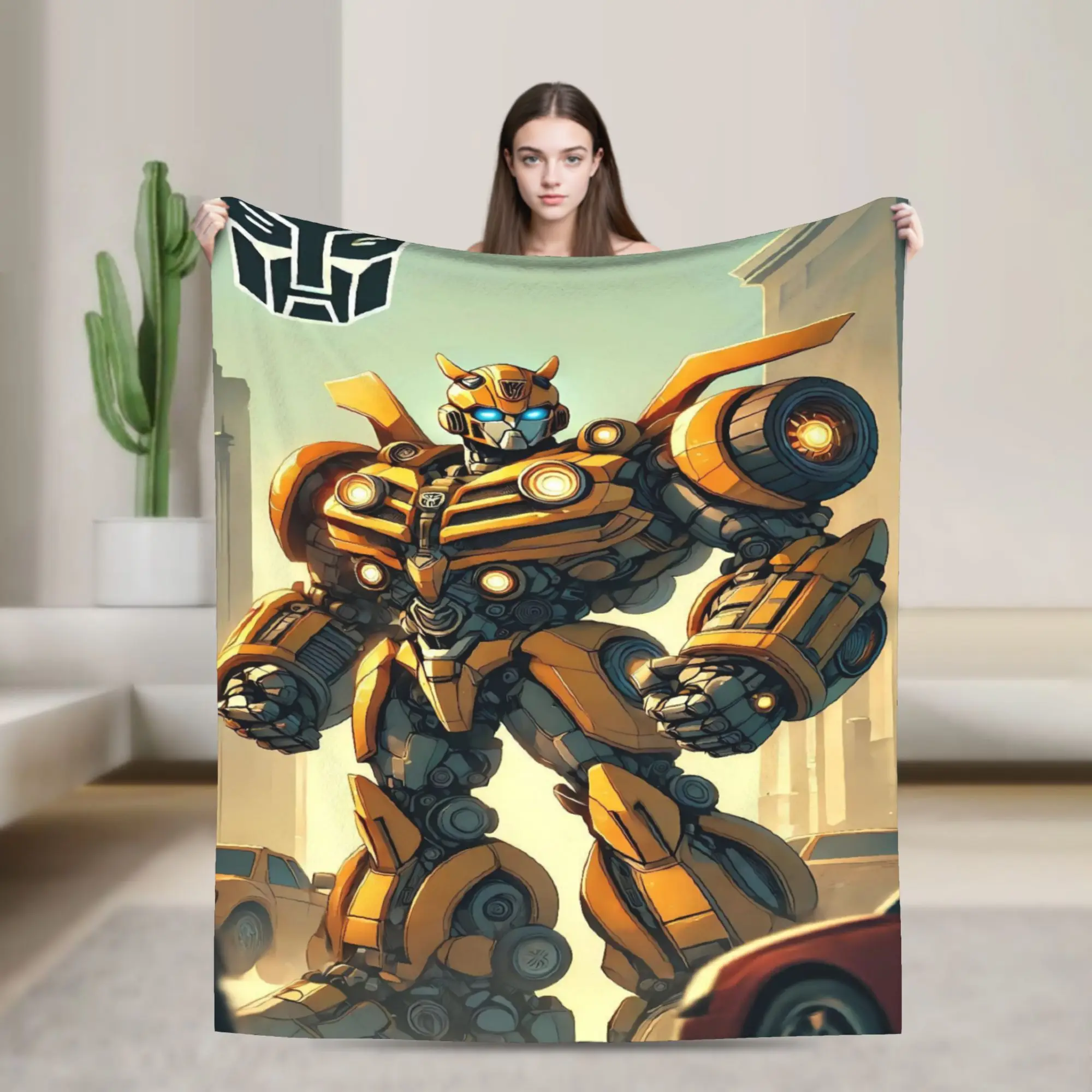 Transformered Cartoon Blankets  Super Soft Fashion Plush Throw Blanket For Couch Chair Sofa Bed Flannel Bedspread Bed Cover