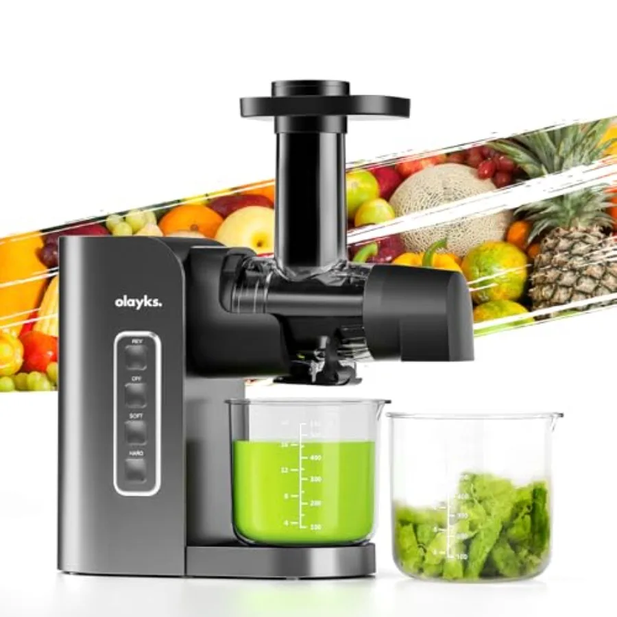 

Cold Press Juicer with Soft Hard Modes for Vegetables and Fruits Reverse Function Celery Juicer BPA-Free Easy to Clean