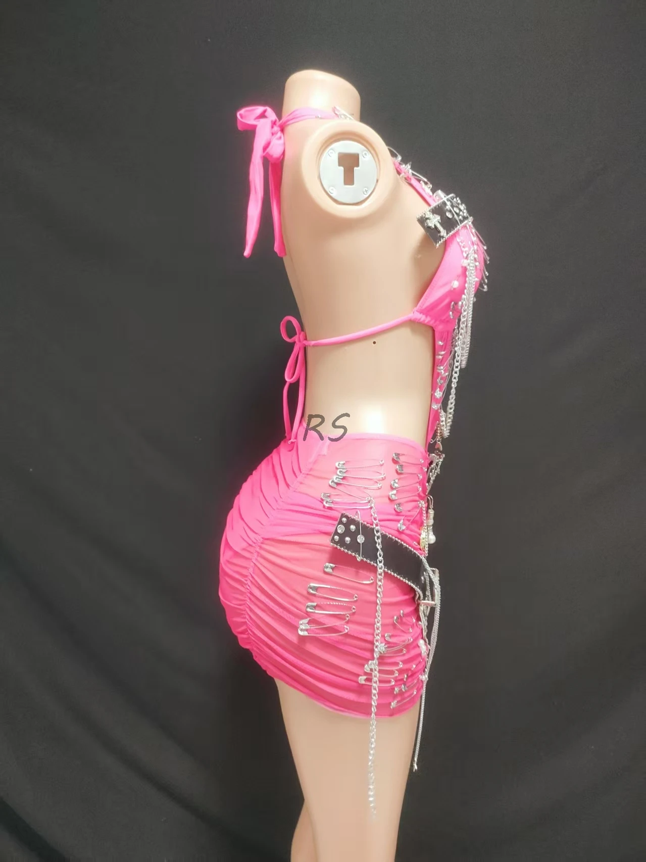 Luxury Women's Belly Dancing Skirt Diamond-Encrusted Dress Stage Competition Ensemble Made of Spandex by Novance