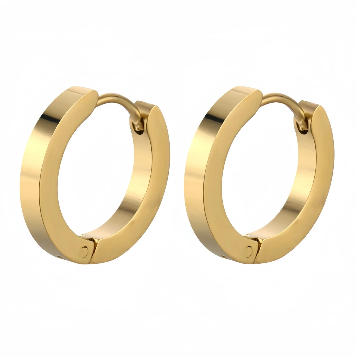 New 2026 Trend Men Stainless Steel Piercing Hoops Earrings Women Polished Minimalist Small Jewelry Y2k Accessories Width 3/4/7mm