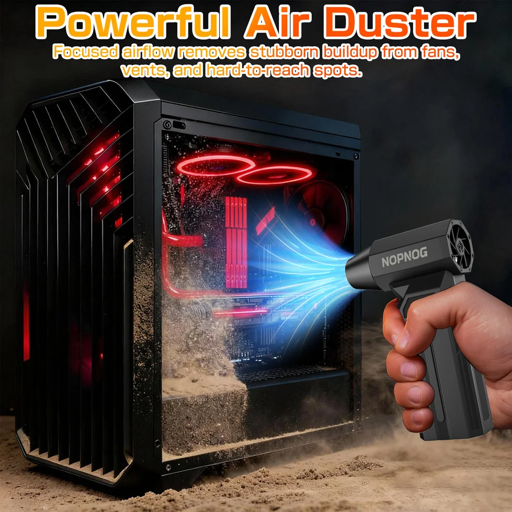 ​ أدوات تنظيف مروحة نفاثة توربو منفضة هواء كهربائية لإزالة ثلج السيارة نفخ قوي محمول 140000 دورة في الدقيقة ملحقات السيارة لاسلكية