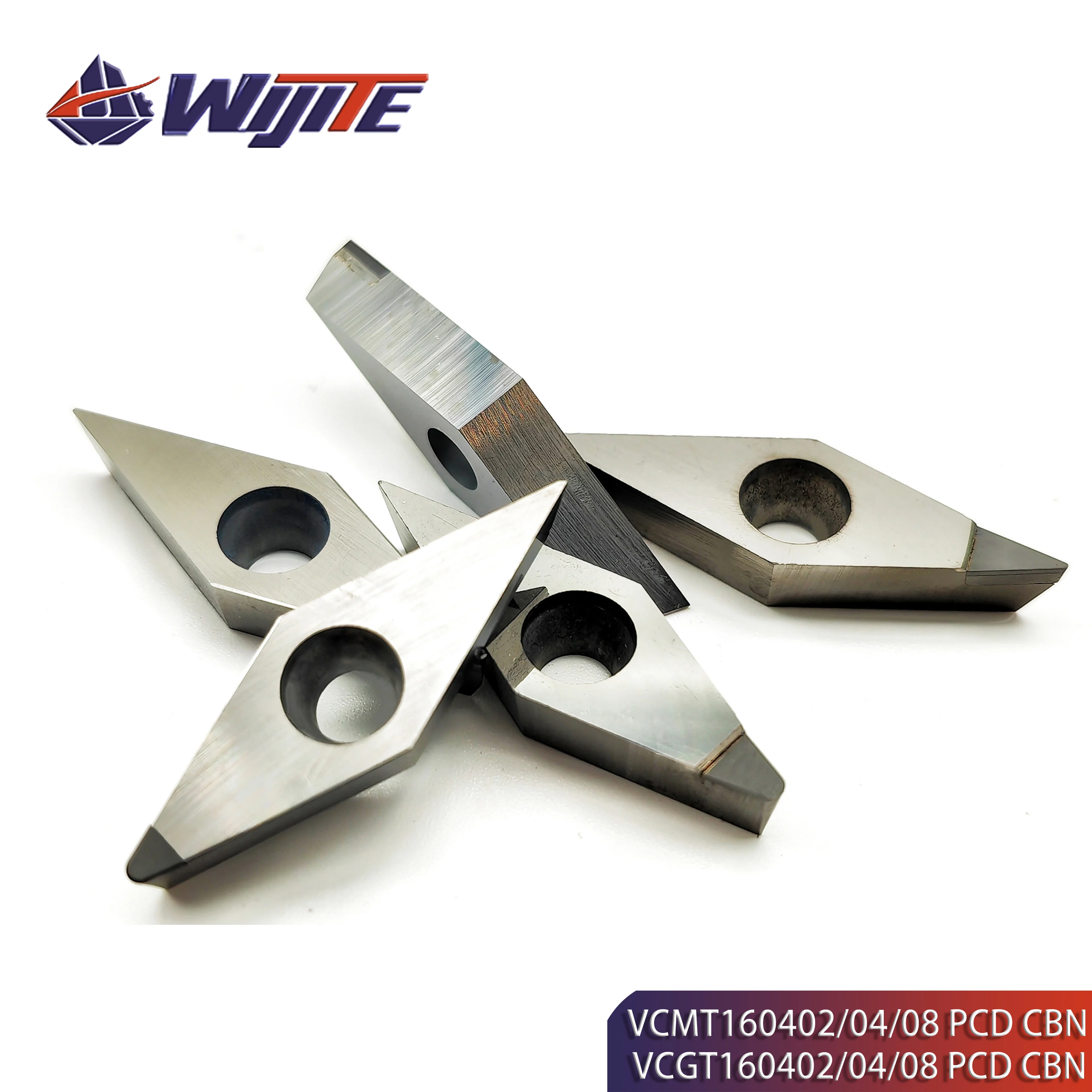 

VCMT160402 04 08 VCGT160402 04 08 PCD CBN High hardness turning Used for non-ferrous metals such as copper and aluminum