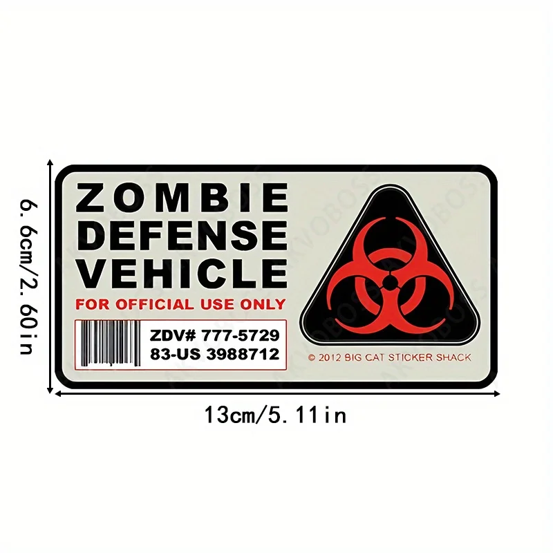 Zombie Warning Vinyl Sticker Waterproof Motorcycle Helmet Decal Biohazard Racing Drift Design for RV Surfboard Luggage