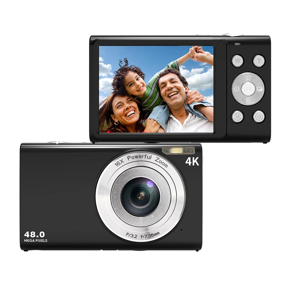 Free shipping Super 4K Max 48 Mega Pixels Digital Camera with 2.88'' IPS Screen and 16x Digital Zoom Digital Compact Camera