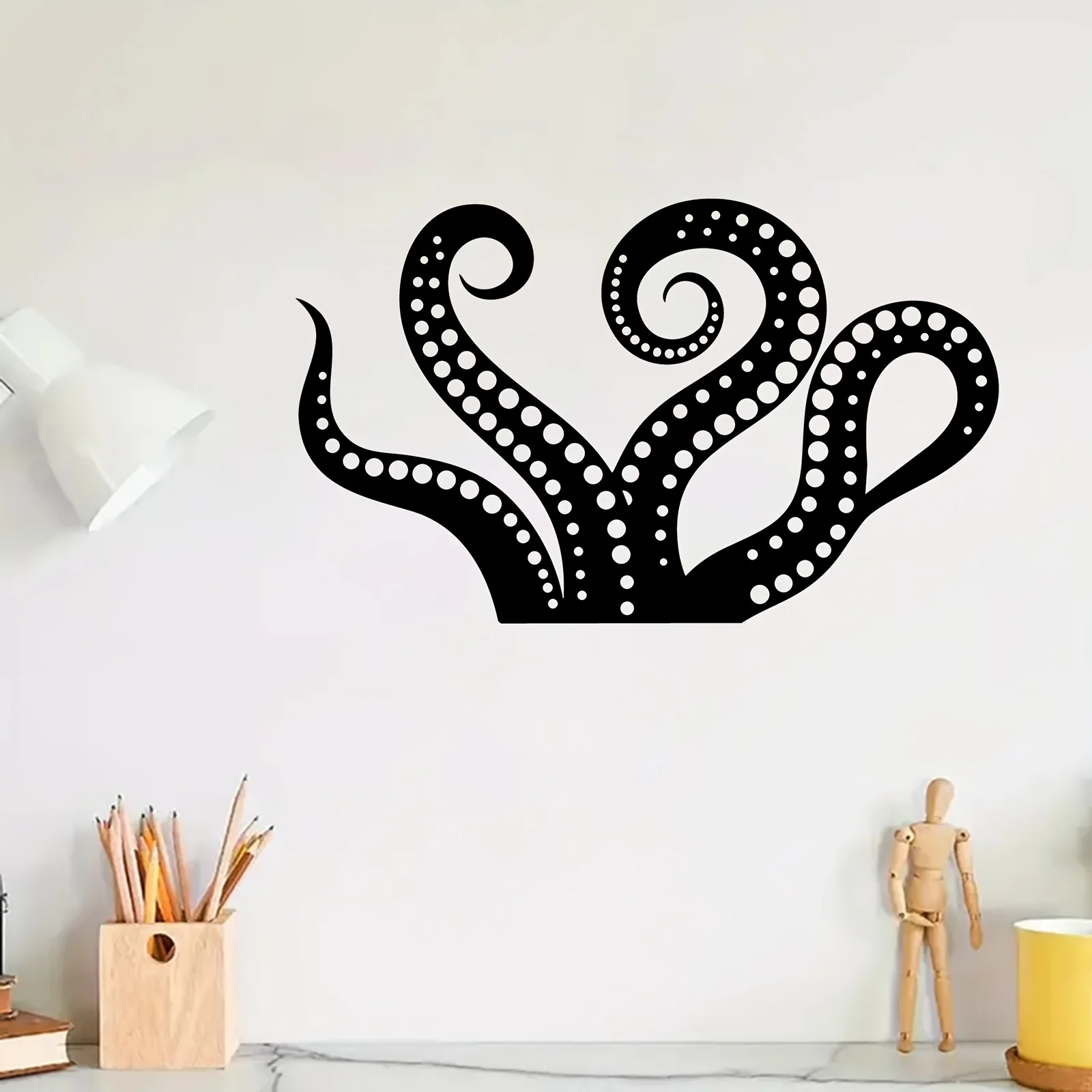 1pc Octopus Tentacle Metal Wall Art, Exquisite Iron Mural, Weather-Resistant Decor for Patio Garden Fence, Ocean & Halloween