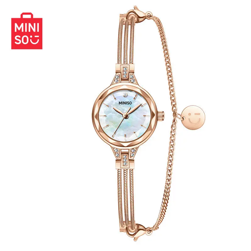 Miniso Bracelet Delicate Disc Watch, Ins Girls Quartz Watches