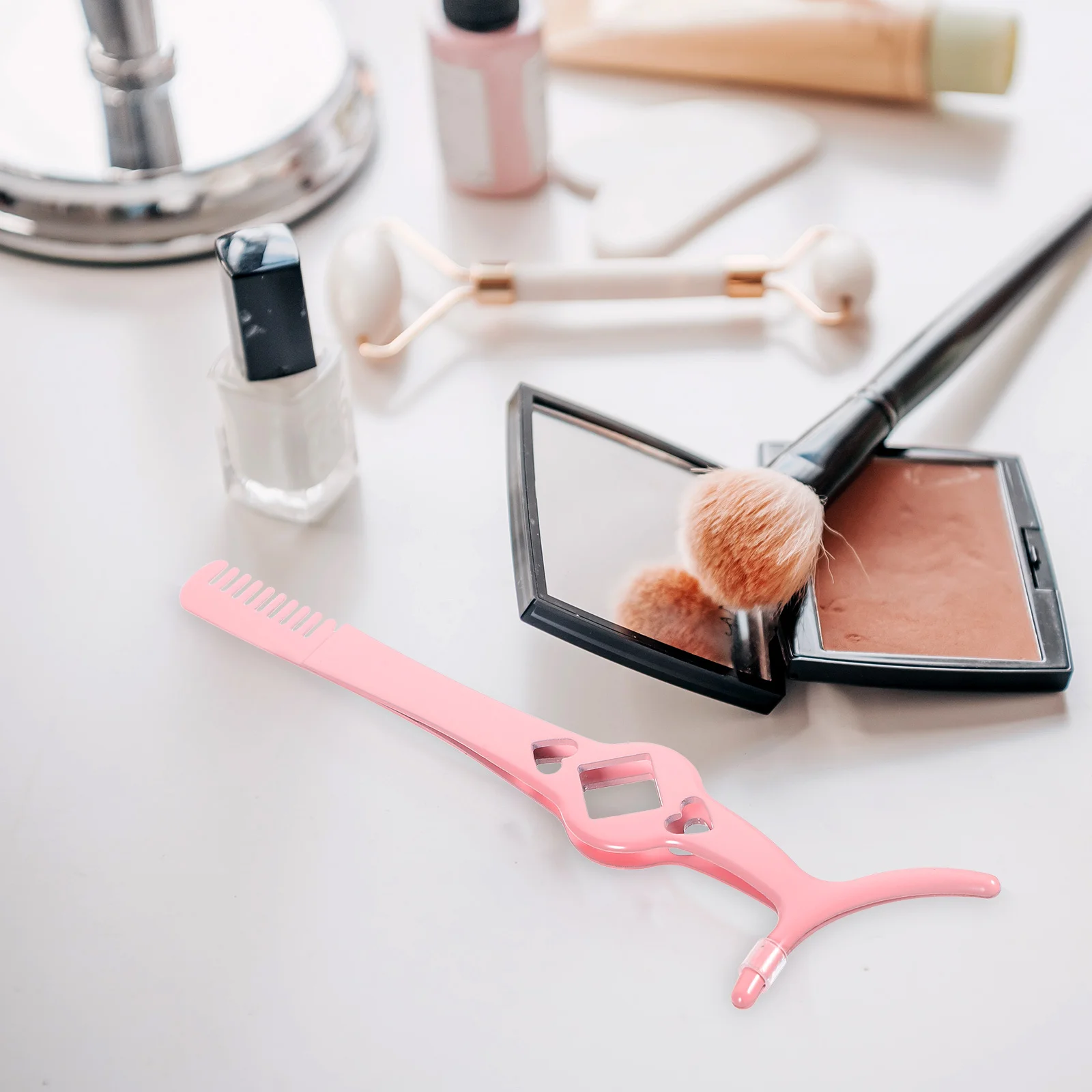 Zestaw 3 pęset do rzęs, kompaktowy aplikator do rzęs z grzebieniem dla kobiet, modny dodatek kosmetyczny na wynos.