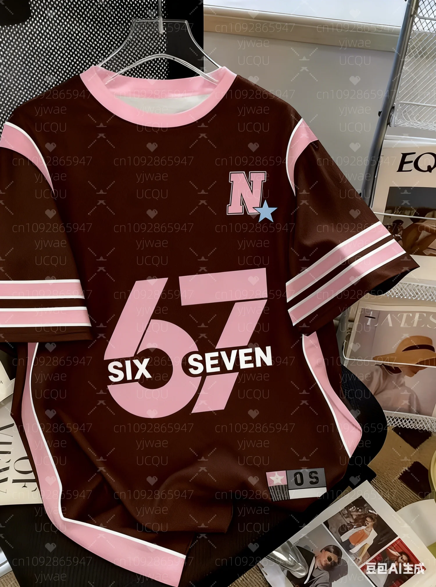 تي شيرت نسائي بأكمام قصيرة موديل 2025 برقبة دائرية تي شيرت فتاة Sixty Seven Meme Viral 67 للأطفال والكبار تي شيرت مضحك على الإنترنت تي شيرت Mem #3