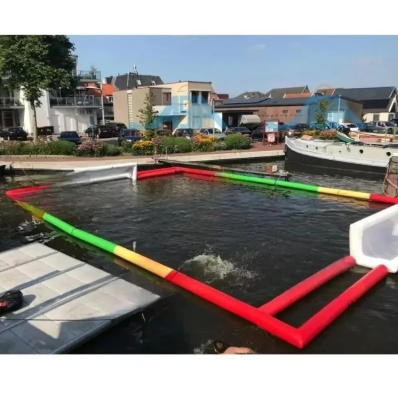New design inflatable water game super inflatable water polo/high quality water game venue volleyball court goal
