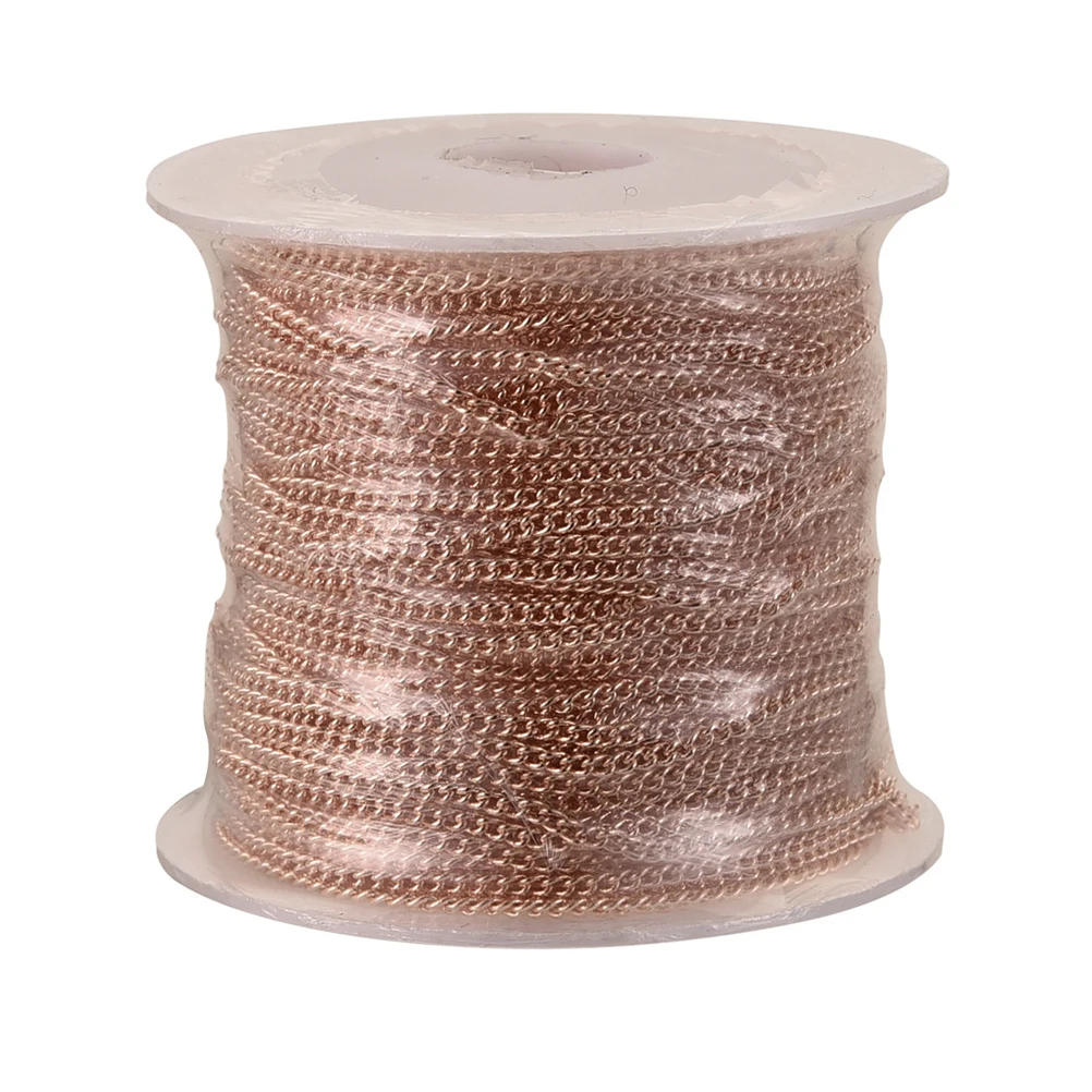 

Copper Chain Beads Cable for Jewelry Making Accessories Fine Chains Supplies Spool DIY Necklace Sweater
