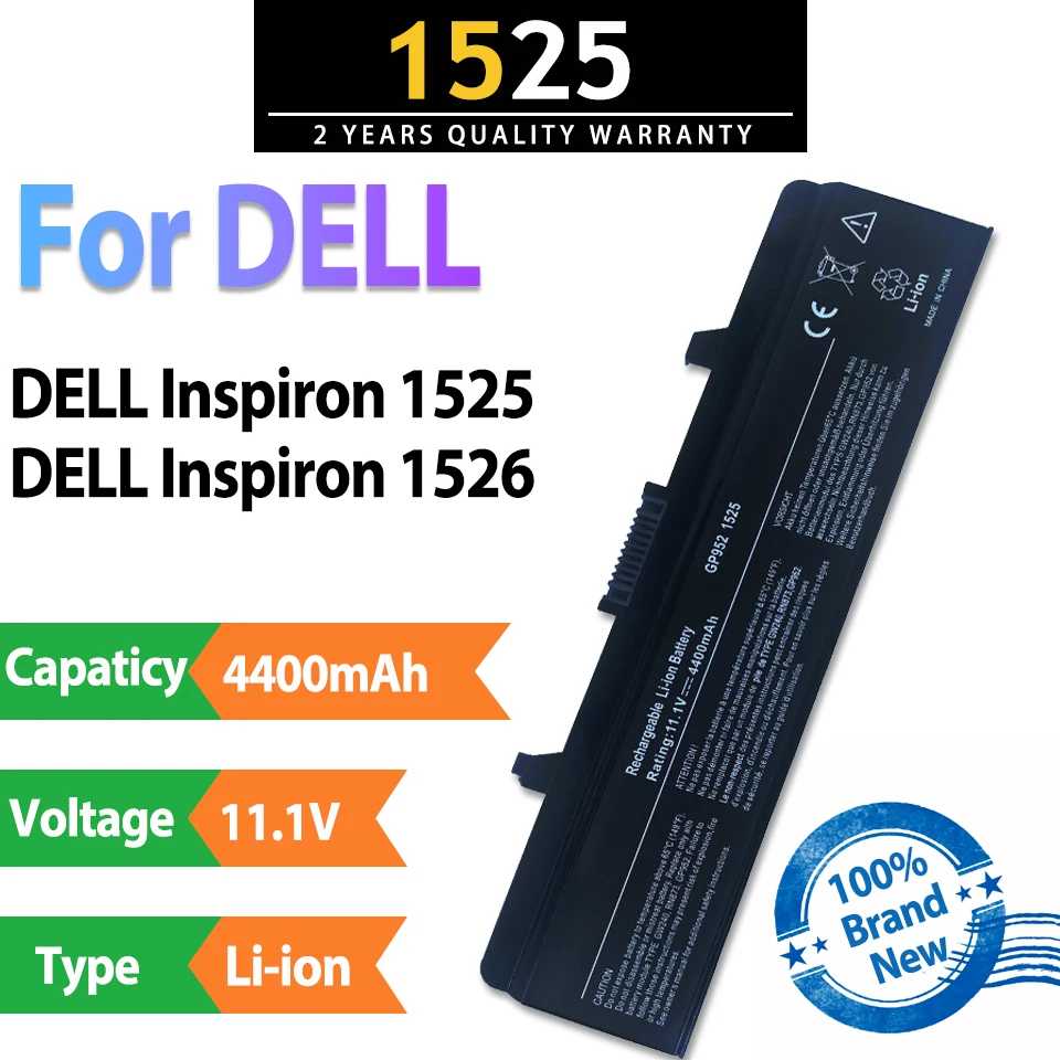 1525 High Quality Cells Brand new 4400mAh 11.1V Laptop Battery For Dell Inspiron 1525 Dell Inspiron1526