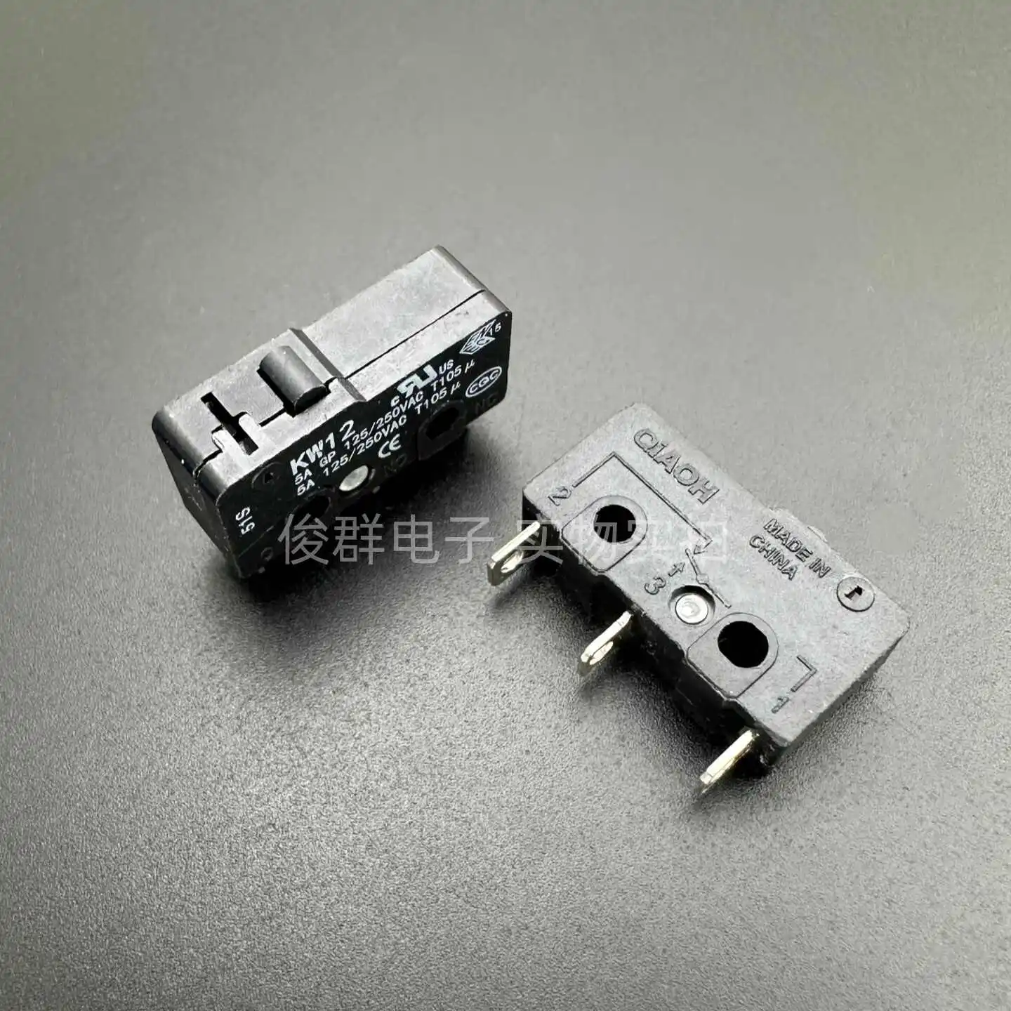 10pcs/micro switch KW12 touch button travel limit detection reset lever 3 feet 5A handle length 17.2MM